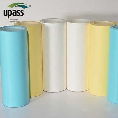 Europäisches blau-gelb-weißes Glasine Trennpapier Jumbo Rollen 40 g/m²-60 g/m² Silikonbeschichtetes fettbeständiges Liner Blasformen Kunststoff