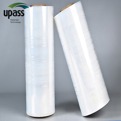 Food Grade LLDPE Waterproof Supermarket Pallet Wrap Stretch Film Soft Roll Cast PE Shrink Film Custom Logo Printing Eco-Friendly