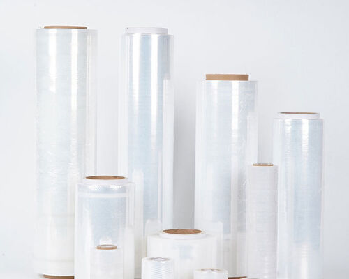 Transparent PE / BOPP Soft Food Grade Industrial Stretch Film Roll 30cm Width 50m Length Waterproof Protective Pallet Wrap