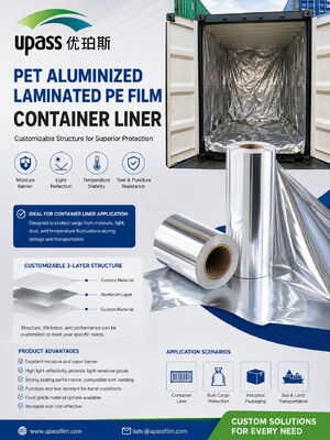 150 μm VMPET Aluminium PET laminated film for Shipping Container Insulation and Moisture Barrier Protection (Aluminium PET laminated film für Schiffscontainer-Insulation und Feuchtigkeitsbarriere-Schutz)
